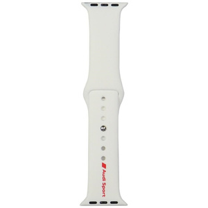 Pasek Audi Sport Red Logo Silicone Watch Strap do Apple Watch 40/41/42mm biały