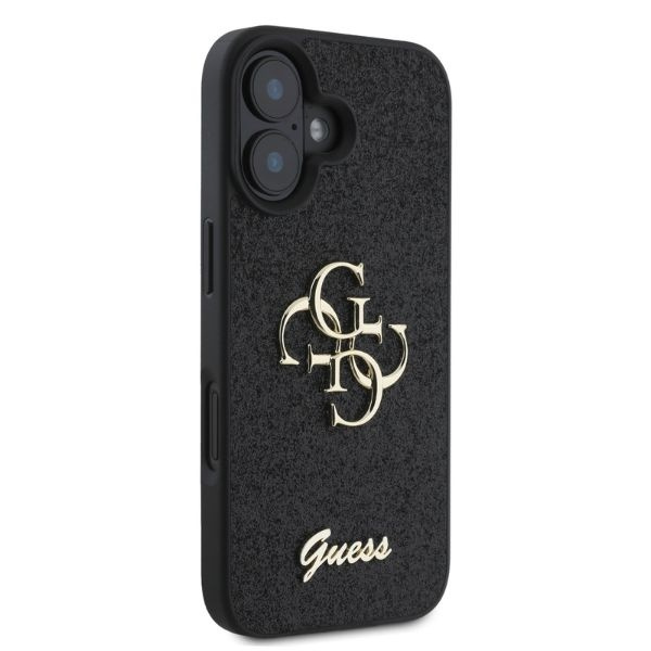 Etui Guess iPhone 16 6,1" czarny/black HC Fixed Glitter Big 4G
