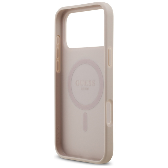 Etui Guess 4G Circle Classic Logo        MagSafe do iPhone 17 Pro Max różowy