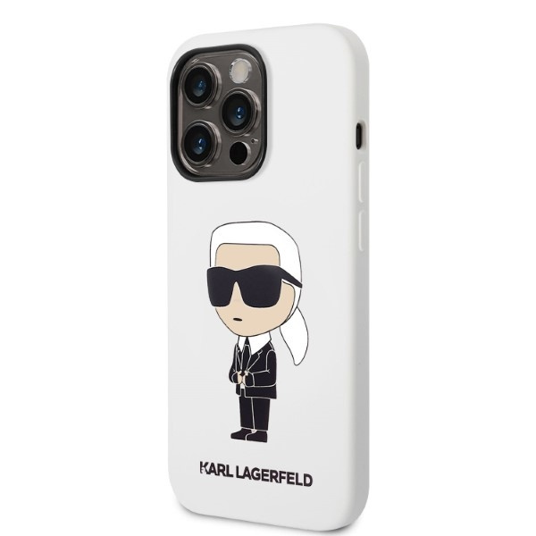 Etui KARL LAGERFELD Apple iPhone 14 Pro Max Silicone Ikonik Biały Hardcase