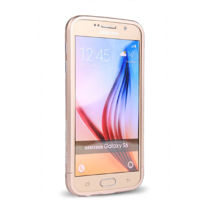 Etui LJY Sword 6 Samsung Galaxy S6 Aluminium Bumper Ramka Złoty