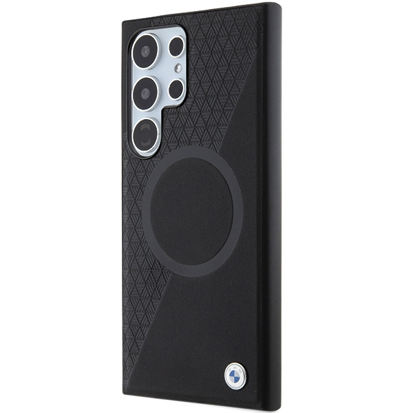 Etui BMW BMHMS24L23RTPK Samsung Galaxy S24 Ultra S928 czarny/black hardcase Signature Leather Half Textured & Circle MagSafe Case