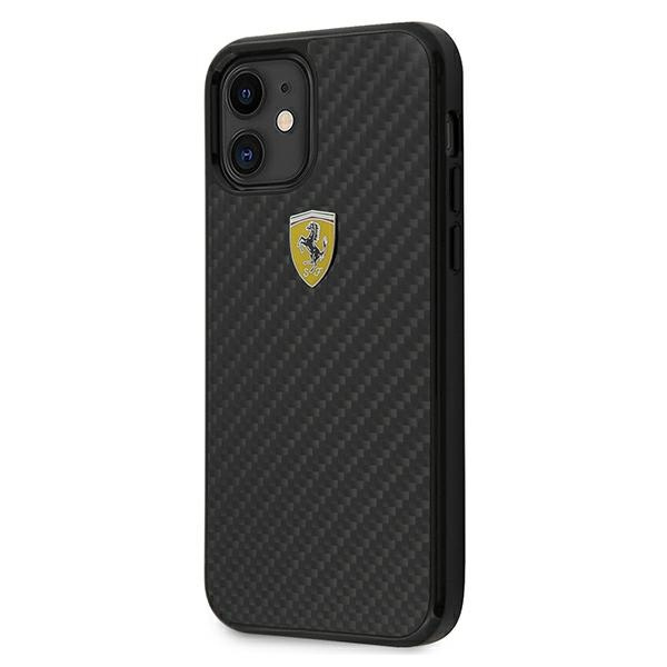 Etui Ferrari Apple iPhone 12 Mini On Track Real Carbon Czarny Case