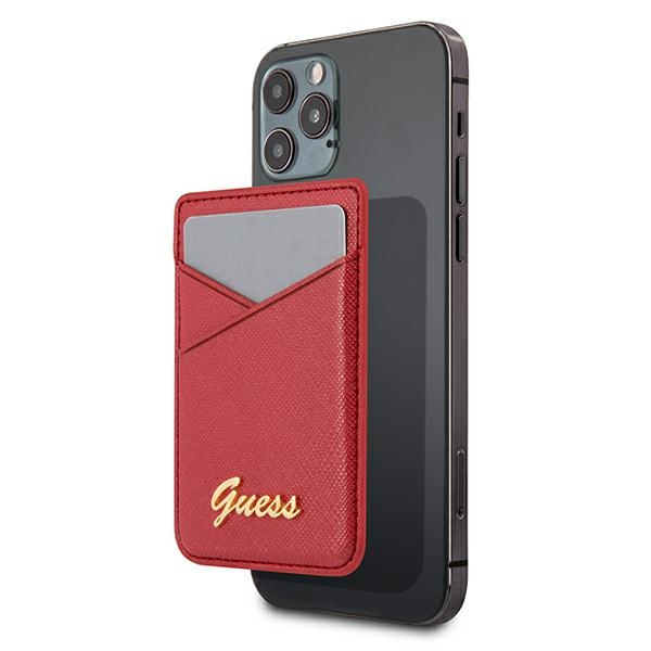 Etui Na Karty GUESS Wallet Card Slot MagSafe Saffiano Czerwony Case