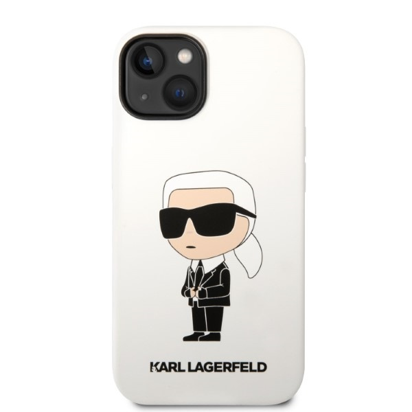 Etui Karl Lagerfeld Klhcp14msnikbch Iphone 14 Plus 6,7" Hardcase Biały/white Silicone Ikonik Case