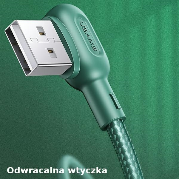 Kabel Kątowy USAMS USB-A MicroUSB U57 1,2m 2A Czarny