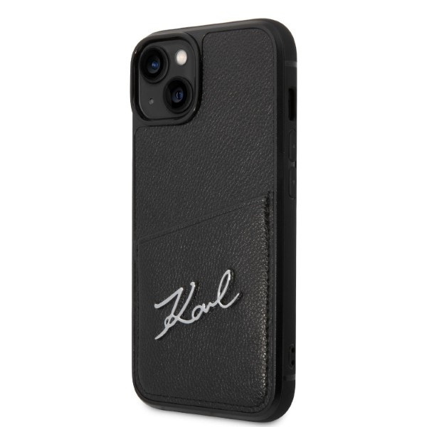 Etui KARL LAGERFELD Apple iPhone 14 Plus Signature Logo Cardslot Czarny Hardcase