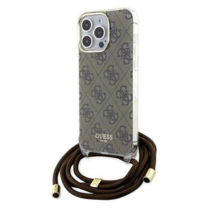 Etui Guess GUHCP15XHC4SEW iPhone 15 Pro Max 6.7" brązowy/brown hardcase Crossbody Cord 4G Print Case