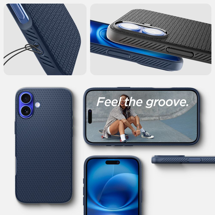 Etui iPhone 16 Spigen Liquid Air Navy Blue