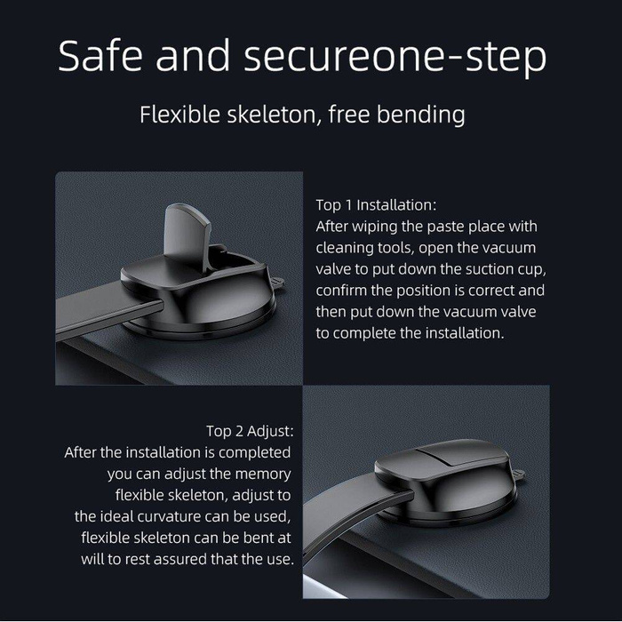 FORCELL F-Grip MagFlex uchwyt samochodowy do szyby/deski/kratki magnetyczny czarny