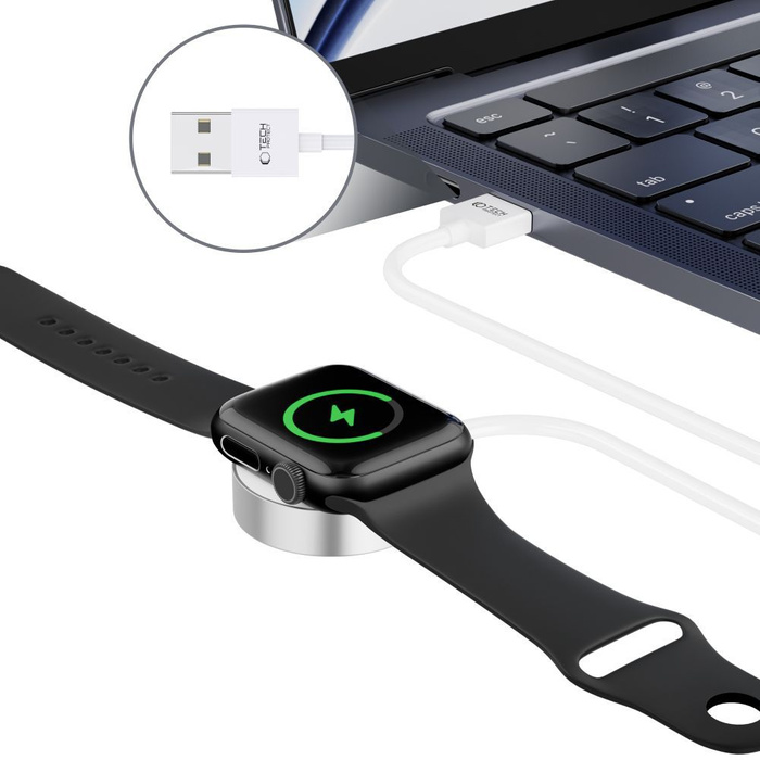Kabel Magnetyczny Tech-protect Ultraboost Magnetic Charging Cable 120cm Apple Watch Biały