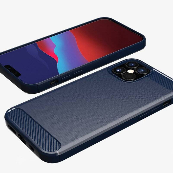 Carbon Case elastyczne etui pokrowiec iPhone 12 Pro Max czarny