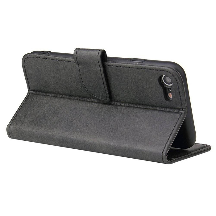 Magnet Case elegancki futerał etui pokrowiec z klapką i funkcją podstawki iPhone SE 2022 / SE 2020 / iPhone 8 / iPhone 7 czarny