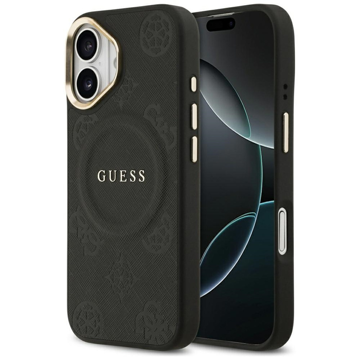 Etui Guess Peony Hot Stamp MagSafe do    iPhone 17 czarny