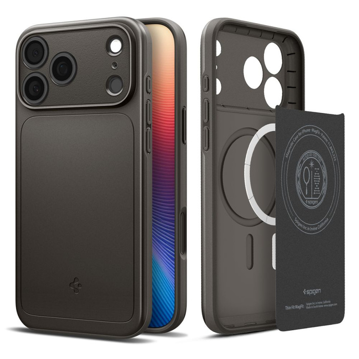 ETUI SPIGEN IPHONE 17 PRO THIN FIT MAG MAGSAFE GUNMETAL