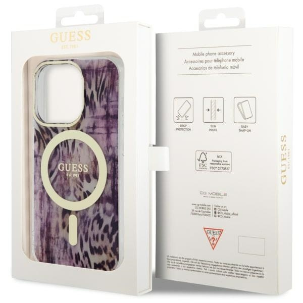 Etui Guess GUHMP14LHLEOPWP iPhone 14 Pro 6.1" różowy/pink hardcase Leopard MagSafe Case