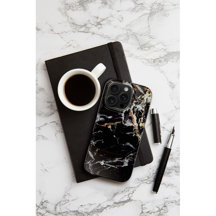 Etui na iPhone 15 PLUS Forcell F-Protect Mirage zgodny z MagSafe Military Drop-Test black marble