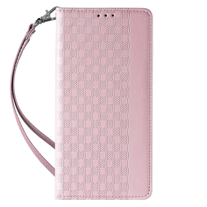 Magnet Strap Case etui Samsung Galaxy S23 pokrowiec z klapką portfel mini smycz podstawka różowe