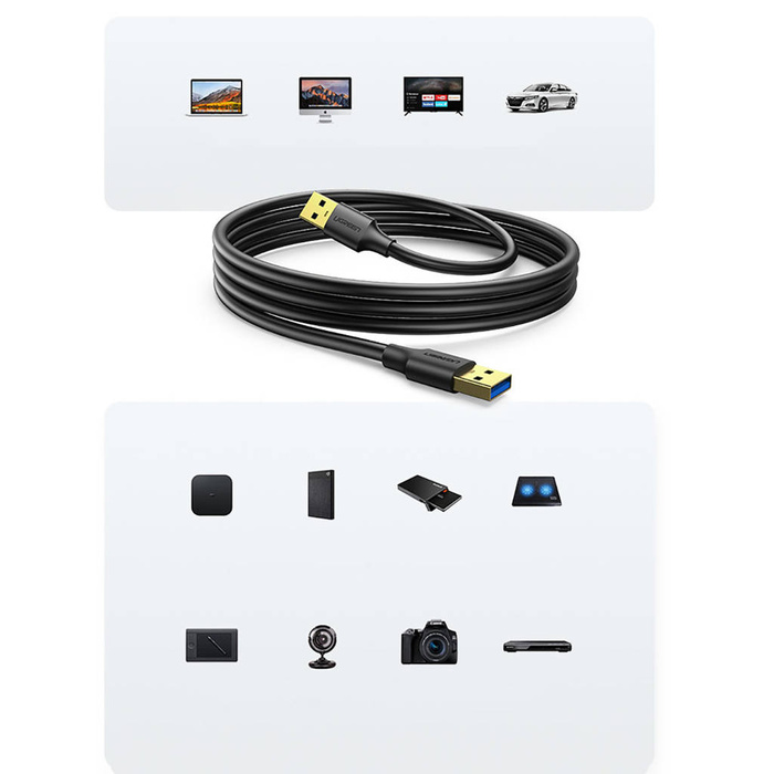 Ugreen kabel przewód USB 3.2 Gen 1 3 m czarny (US128 90576)