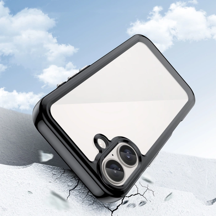 Etui Outer Space Case na iPhone 16e pokrowiec z elastyczną ramką - czarne