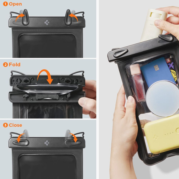 ETUI WODOODPORNE SPIGEN A603 UNIWERSALNE WATERPROOF CASE CZARNE