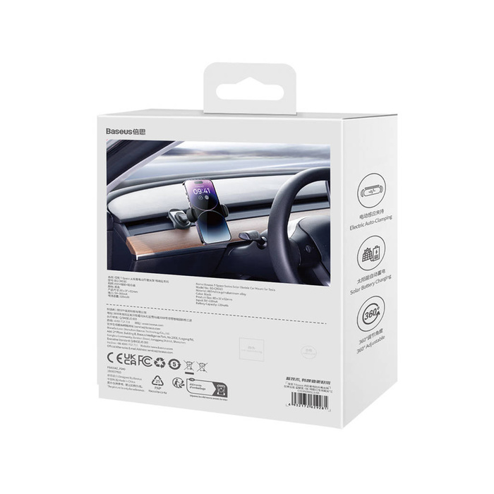 Uchwyt samochodowy elektryczny z panelem słonecznym do Tesla Model 3 / Y Baseus T-Space - czarny