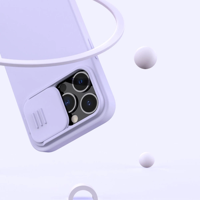 Etui Nillkin CamShield Silky Silicone Case etui pokrowiec z osłoną na aparat do iPhone 13 Pro czarny