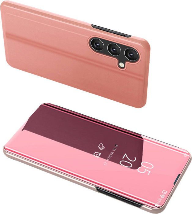 Etui Clear View Case etui do Samsung Galaxy A24 4G pokrowiec z klapką różowe Case