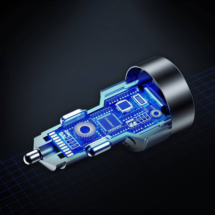 Choetech szybka ładowarka samochodowa 130W 2xUSB-C + USB-A czarny (TC0011)