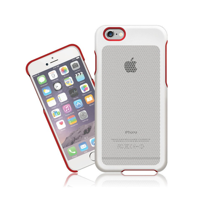Etui iPhone 6 SEVENMILLI Real Metal Hexa White/Red