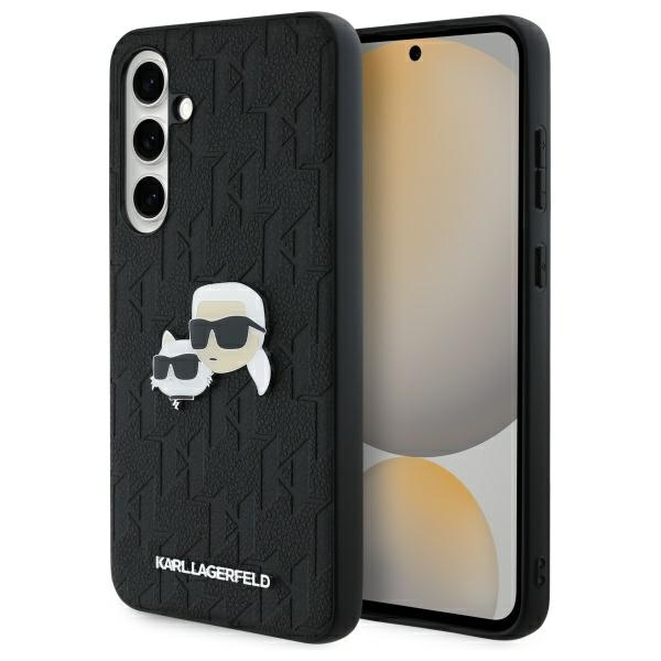 Etui Karl Lagerfeld Samsung S24 FE czarny/black Monogram Karl&Chaoupette Head Pin