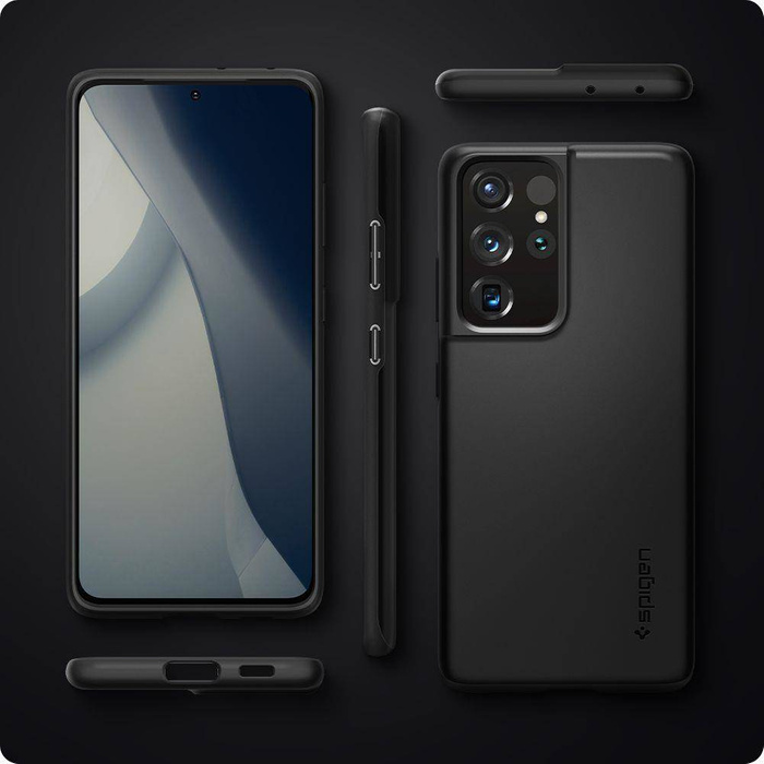 Etui SPIGEN Galaxy S21 Ultra Thin Fit Black Czarne Case