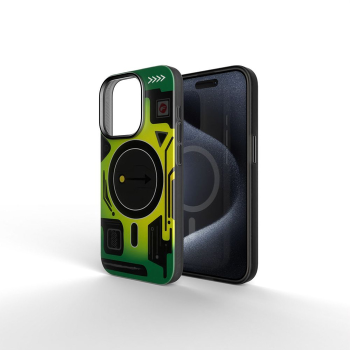 Etui na iPhone 16 Forcell F-Protect Levels Dual Layer 4D technology zgodny z MagSafe Military Drop-Test cyber green