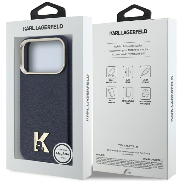 Etui Karl Lagerfeld Karl Head Logo       MagSafe do iPhone 17 Pro Max niebieski