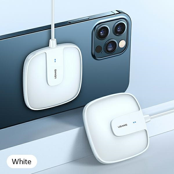 Ładowarka Indukcyjna USAMS Apple iPhone 12 Series Magnetic W1 15W Extra-thin US-CD159 CD159DZ02 Biały