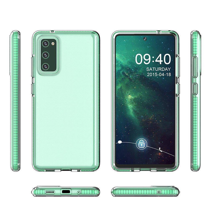Spring Case pokrowiec żelowe etui z kolorową ramką do Samsung Galaxy A12 / Galaxy M12 czarny