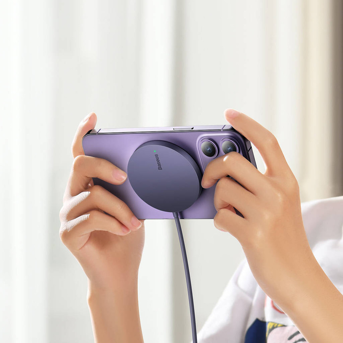 Baseus Simple Mini3 ładowarka magnetyczna MagSafe Qi 15W fioletowa 