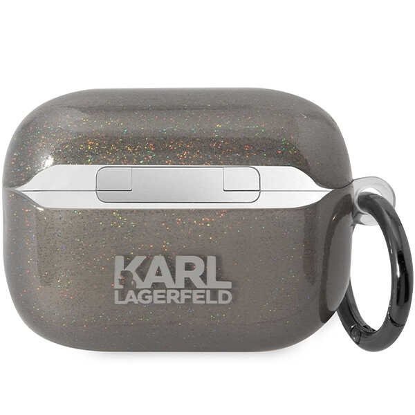 Etui Karl Lagerfeld KLAP2HNKCTGK Airpods Pro 2 cover czarny/black Gliter Karl&Choupette Case