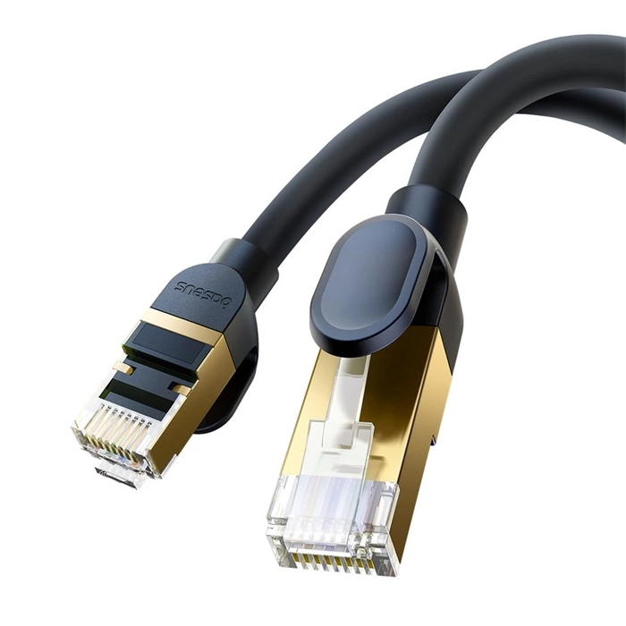 Kabel sieciowy kat. 8 Baseus Ethernet RJ45, 40Gbps, 1,5m (czarny)