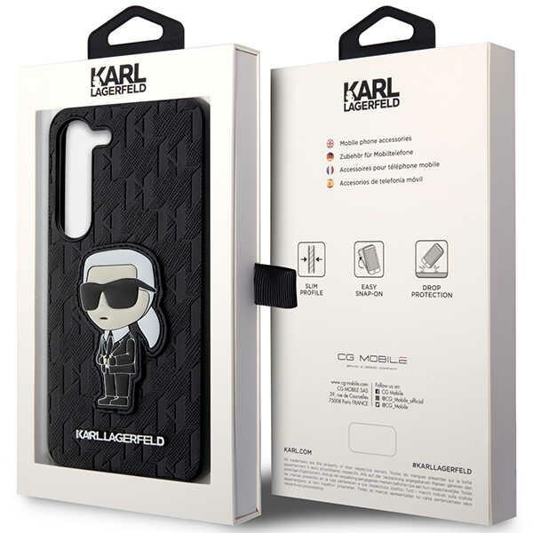 Etui Karl Lagerfeld KLHCS23MSAKLHKPK S23 Plus S916 hardcase czarny/black Saffiano Monogram Ikonik Case