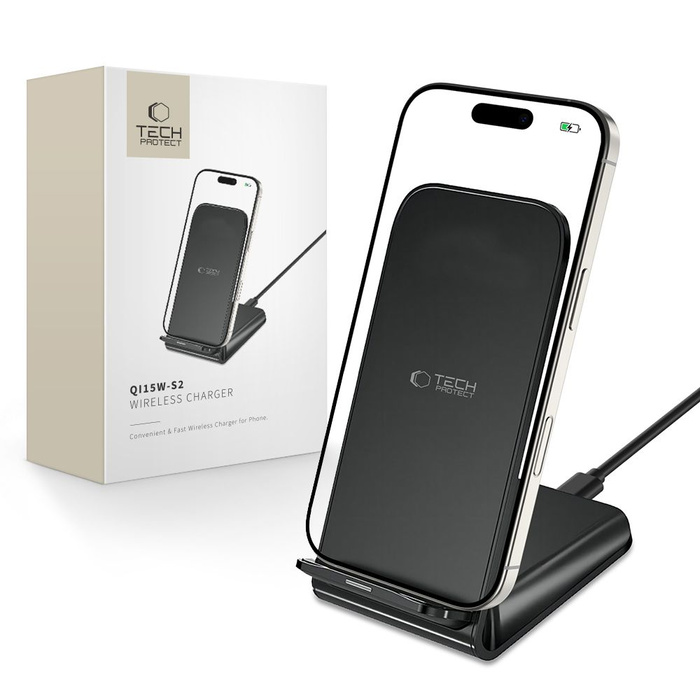 ŁADOWARKA TECH-PROTECT QI15W-S2 WIRELESS CHARGER 15W BLACK