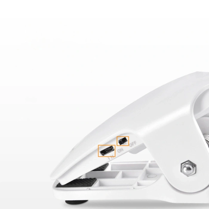 Bezprzewodowa lampka LED do czytania z klipsem + kabel micro USB biały