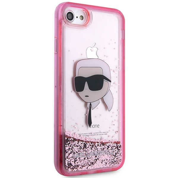 Etui Karl Lagerfeld KLHCI8LNKHCP iPhone 7/8/ SE 2020/2022 różowy/pink hardcase Glitter Karl Head Case