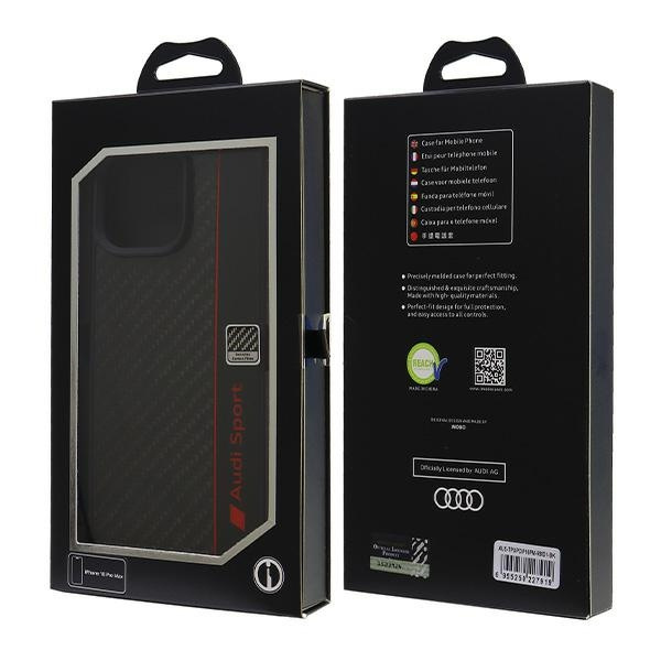 Audi Carbon Fiber Stripe iPhone 16 ProMax 6.9" czarny/black hardcase AUS-TPUPCIP16PM-R8/D1-BK