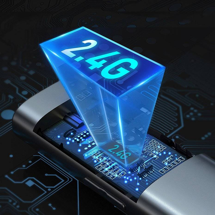 Baseus Orange Dot wskaźnik laserowy pilot do prezentacji PC z wbudowanym akumulatorem szary (WKCD000013)