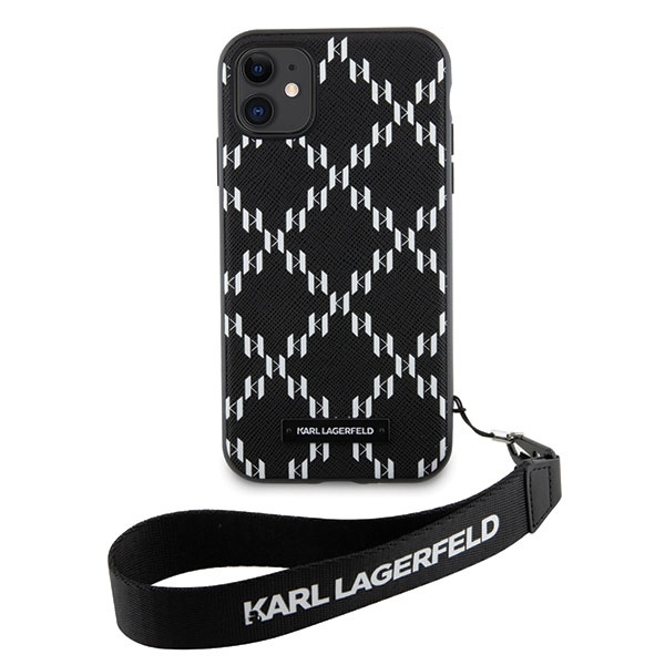 Etui Karl Lagerfeld KLHCN61SAKLMBSK iPhone 11  6.1" czarny/black hardcase Monogram Losange Saffiano Case