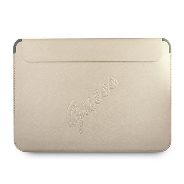 Etui GUESS Laptop Tablet 13 Sleeve Saffiano Script Złoty Case