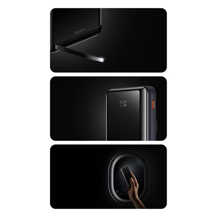 Powerbank Baseus Magnetic Bracket z bezprzewodowym ładowaniem MagSafe 10000mAh 20W Overseas Edition niebieski (PPCX000203) z Kablem USB-C 0,5m