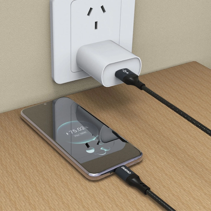 Kabel Dudao L3ST USB-A - USB-C 5A 1,2m w oplocie - czarny