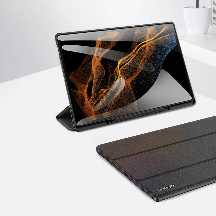 DUX DUCIS Domo składany pokrowiec etui na tablet z funkcją Smart Sleep podstawka Samsung Galaxy Tab S8 Ultra czarny